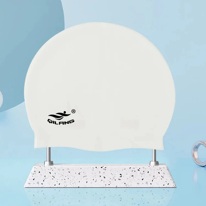 Waterproof Silicone Swim Caps Women Men High Elastic Flexible Protect Ears Hair Swimming Pool Hat for Adults Children Girls Boys