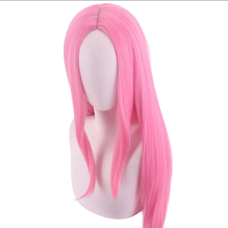 Pink long straight 60 cm Cosplay Wig for One Piece Jewelry Bonney