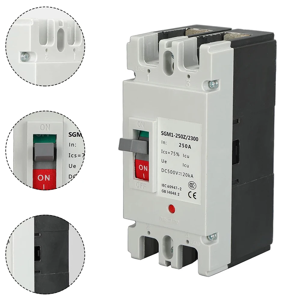 

DC Circuit Breaker Power Metering 2P Plastic Case Circuit Breaker MCCB Solar Battery 250A 500V PV System Air Switch
