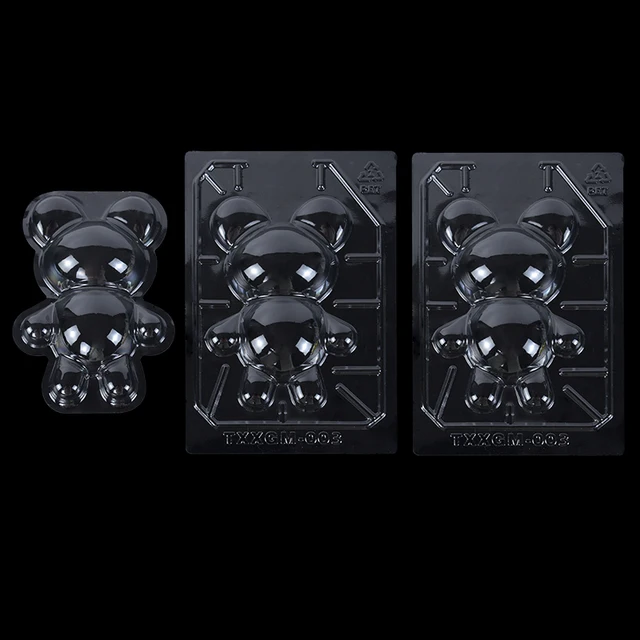 3 db Kézzel Készített Sütemény 3D Medve Penész Epoxi Gyanta Zselés Kupola Mousse Nagy Méretű Szilikon Törhető Csokoládé Bomba Süteményhez - Image 2