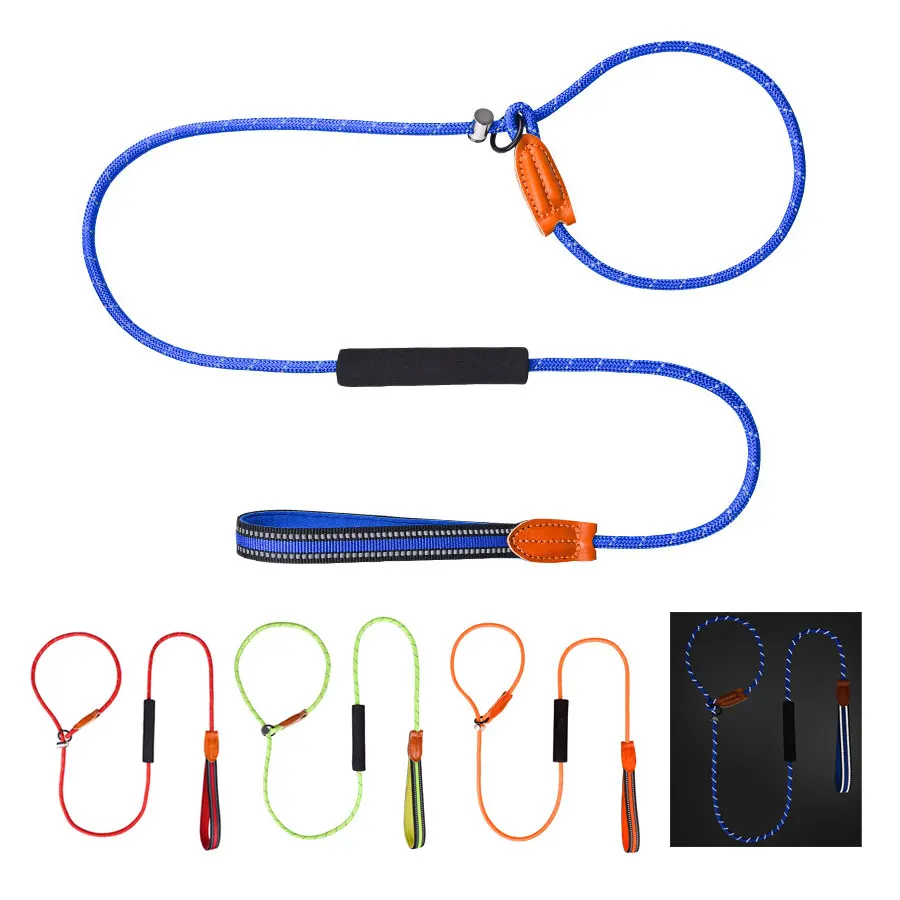 

150cm Dog Leash with Reflective Tape Anti Pulling Long Strong Pet Leashes Training Walking Rope for Medium Large Dogs Durable