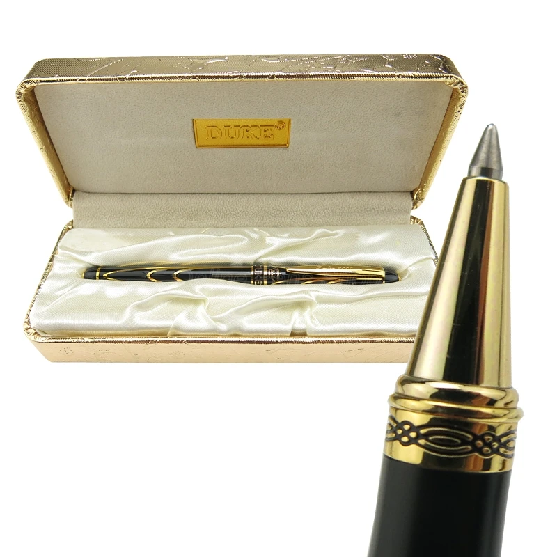 Duke Pioneer Series Roller Ball Pen Golden Flower Pattern Professional Stationery Writing Tool Pen Gift Pen Set