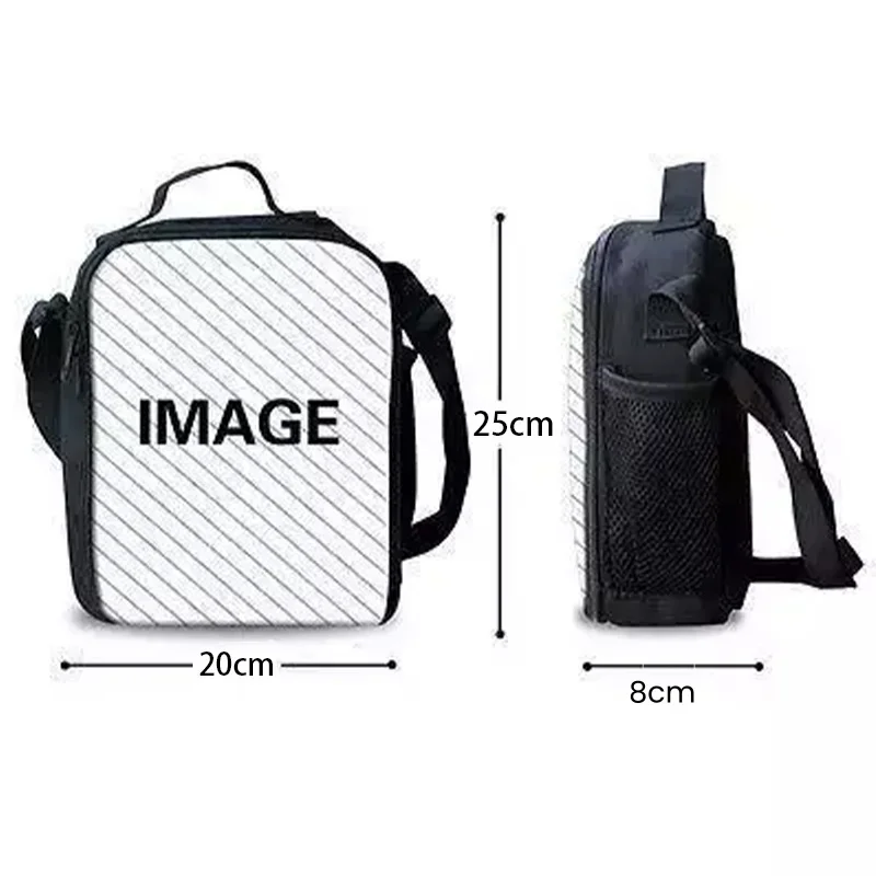 DIY Children Lunch Bags for School , Personalized Large Capacity School Cooler Bags with Your Photos Text