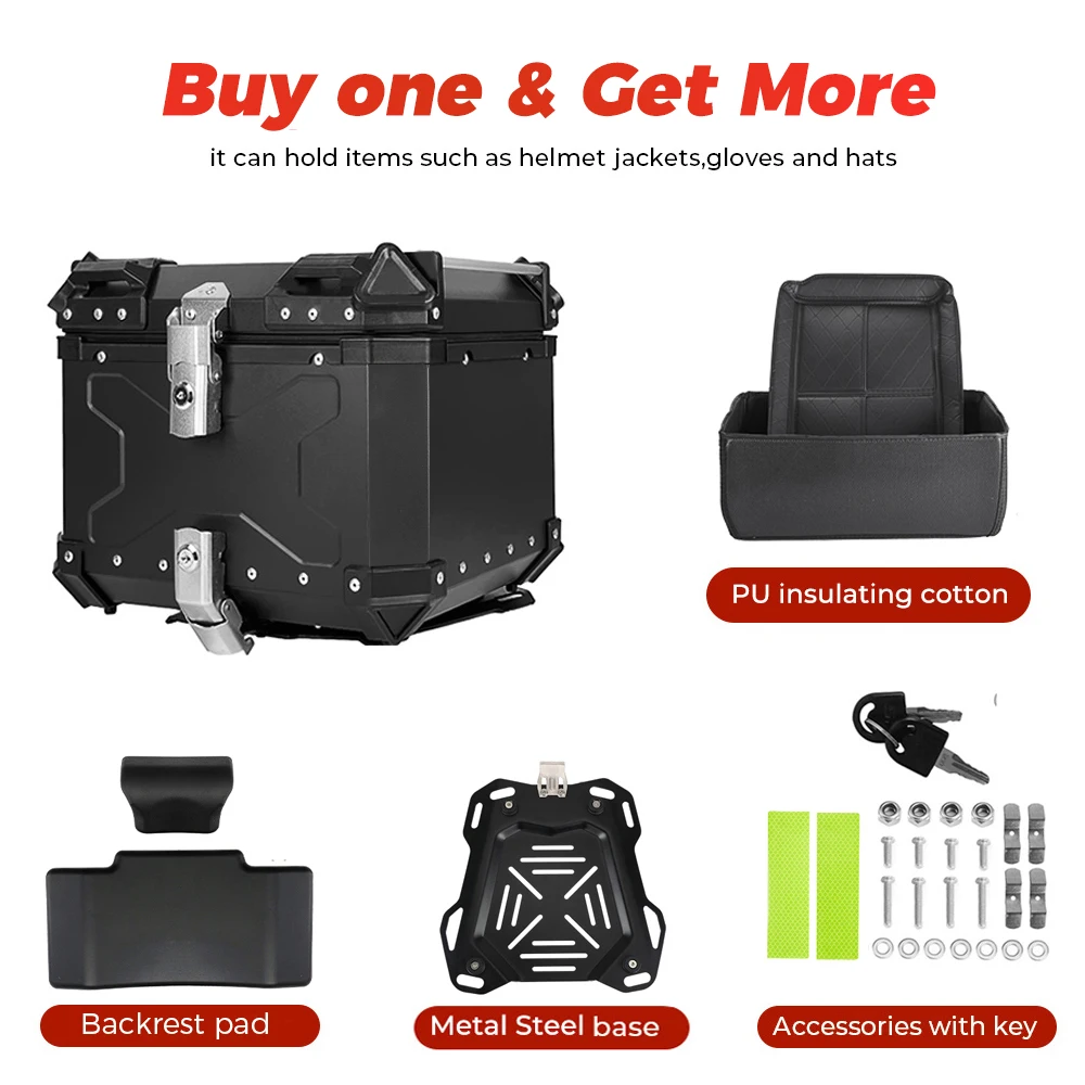 Motorcycle tail box motorcycle toolbox motorcycle tool box Motorcycle Helmet Box CNC Aluminum Top Tail Rear Luggage Storage Tool Cases Lock Trunk For YAMAHA For Honda BMW