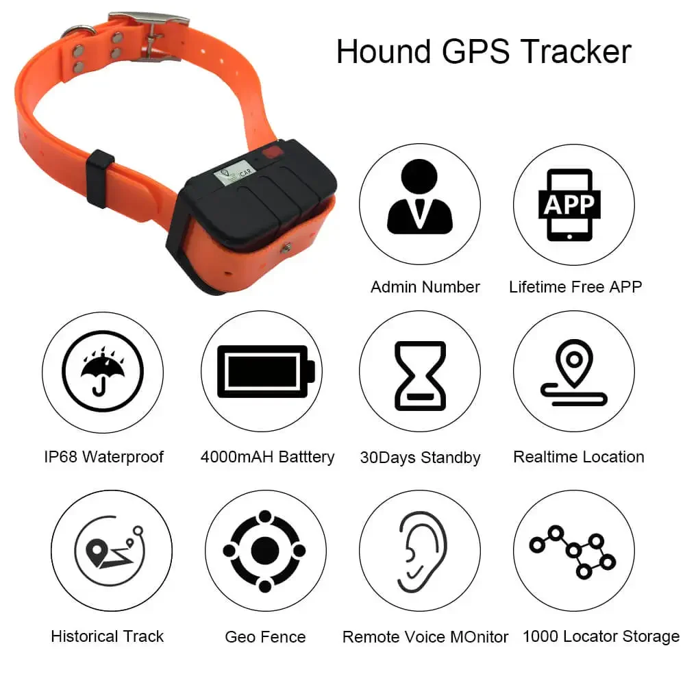 for 4000 Mah Gps Tracker For Hunting Dog Real Time Tracking Voice Monitor Anti Lost Gsm Gprs Pet Locator