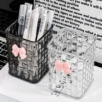 Clear Acrylic Makeup Brushes Storage Box Desk Cosmetic Organizer Lipstick Storage Nail Polish Display Stand Rack Jewelry Case 1
