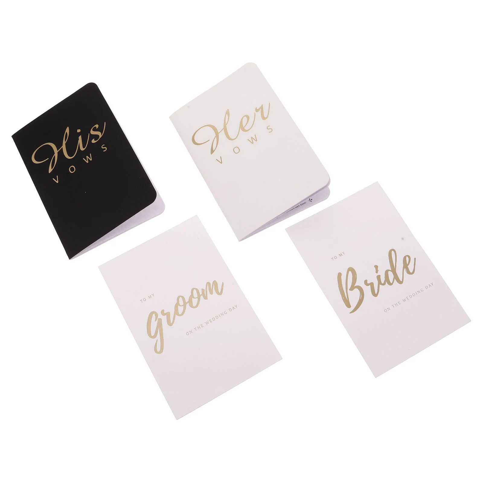 His Hers Vow Book Wedding Speech Notebook Bride Groom Books Gold Foil Lettering Vows Bridal Shower Party Favor Guest Books
