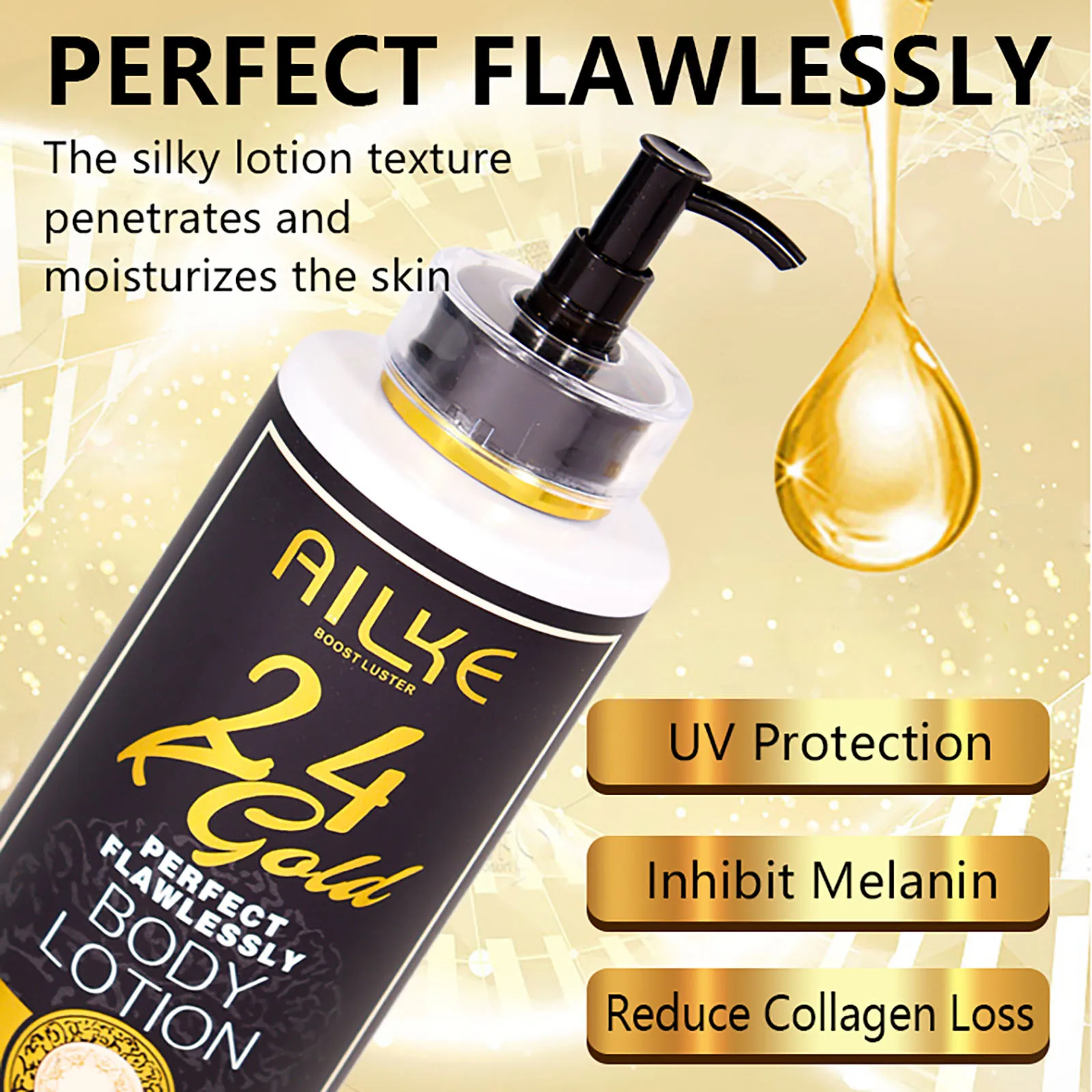 AILKE 24K Whitening Skin Care Set, Lightening, Remove Black Spots, Melanin, Stains, Even Skin Tone, Moisturizing, for All Skin 2