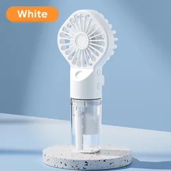 Compact Rechargeable Handheld Mist Fan with Humidifier (White)