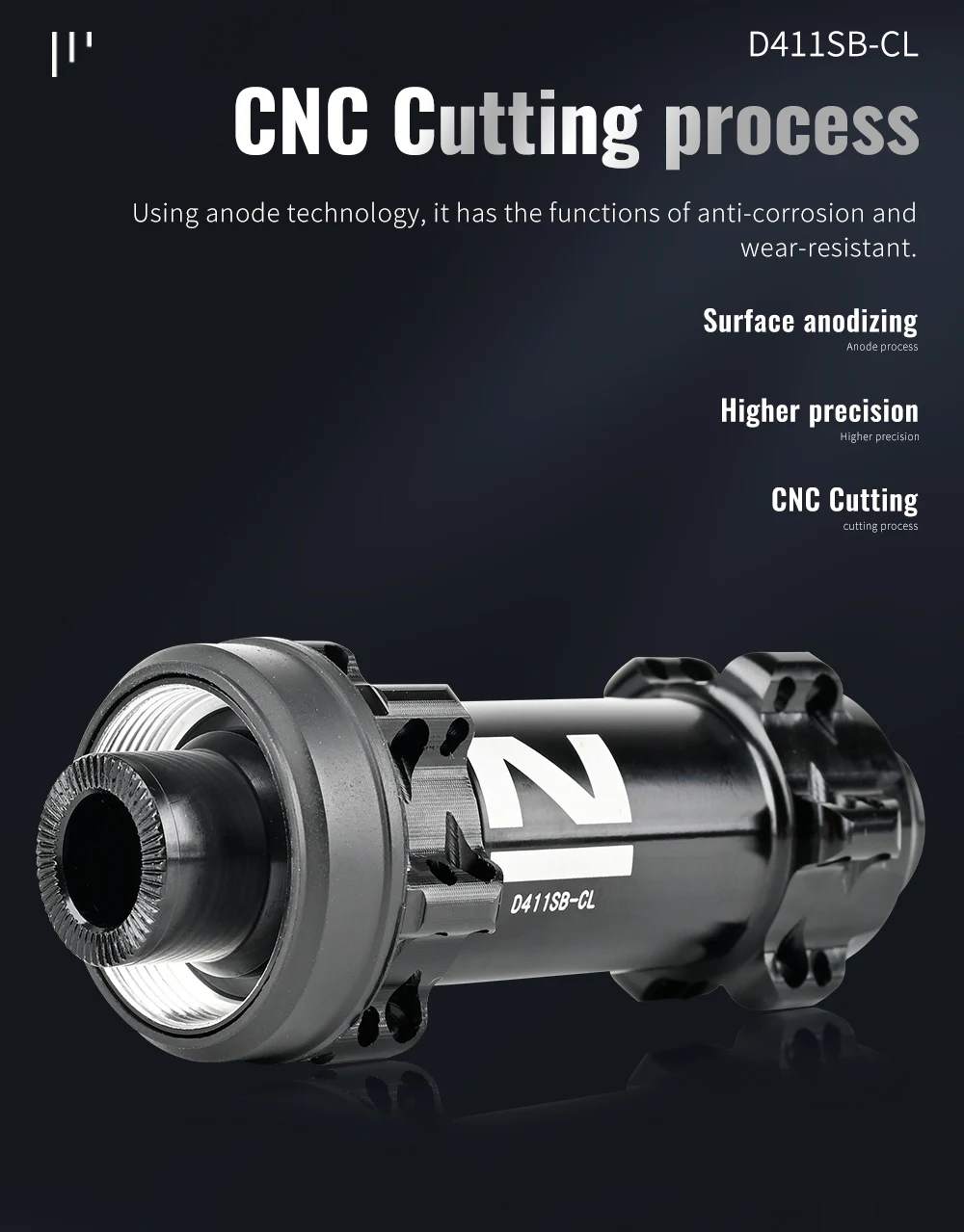 Description Picture 6 of itemRoad Bicycle Hubs 24 holes Center Lock Novatec D411SB-CL D412SB-CL Disc Brake  411/412 Thru Alex 100x12 142x12MM A.B.G Freehub