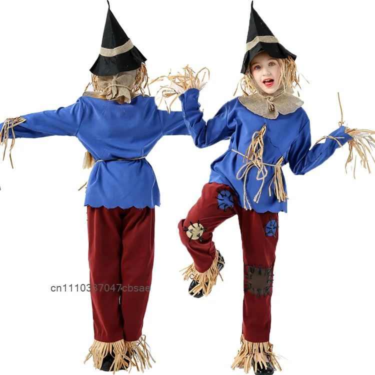 Costume da Spaventapasseri di Halloween per Cosplay, Spettacoli Teatrali, Raduni Festivi, Carnevale, Feste in Maschera e Travestimenti per Famiglia - immagine 4