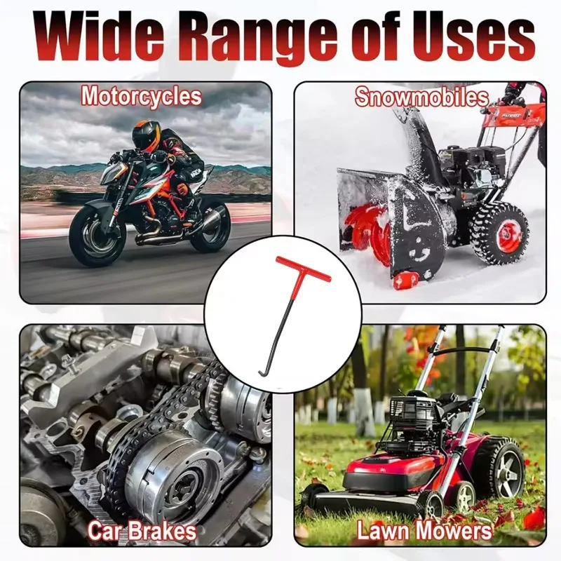Exhaust Spring Puller Tool Snowmobile ATV Motorcycle Muffler Exhaust Stand Removal Tool T-Handle Type with Rubber Coating