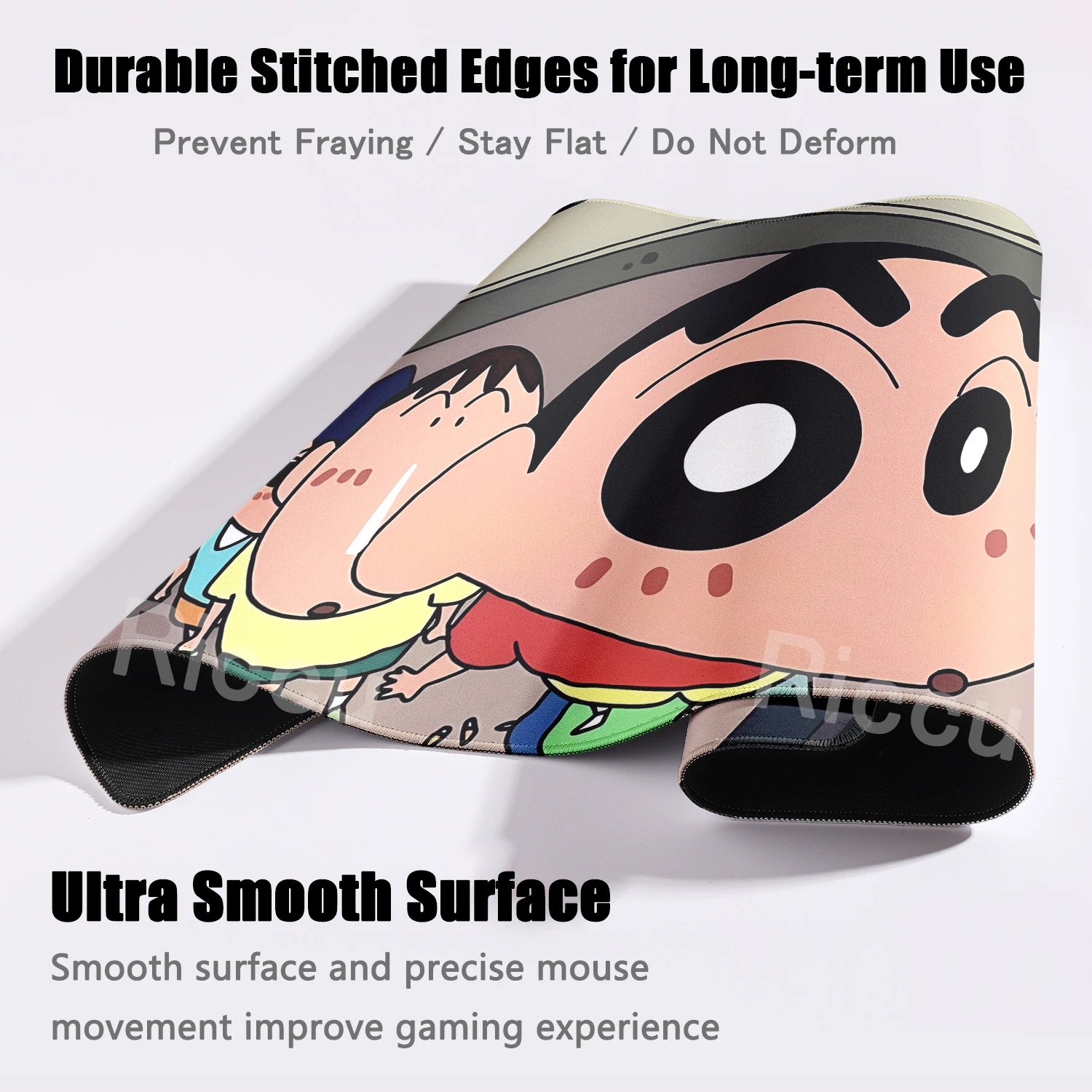 Tappetini per Mouse XXL con Motivo Anime C-Crayon Shin-chan, Tappetini Kawaii in Gomma per Gaming, Tappetini da Scrivania per Computer Portatile e Tastiera - immagine 4