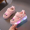Disney Mickey Mouse Spring Autumn and Winter Children's Lighting Casual Shoes pu Girls and Boys LED Sneakers Board shoes 5