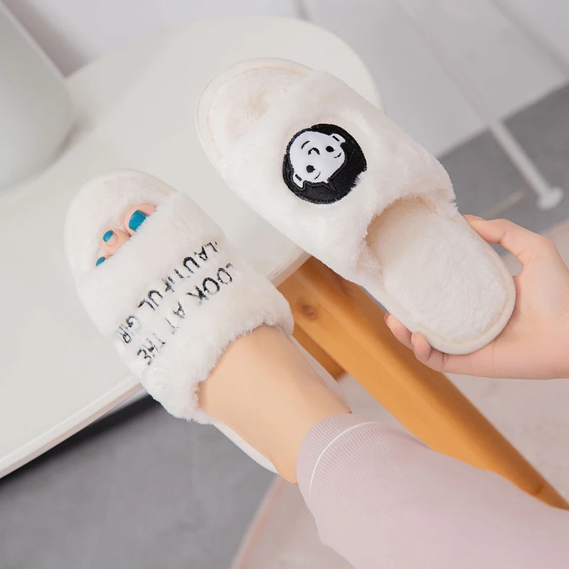 Home Cotton Slippers 2022 New Winter Shoes for Women Fashion Indoor Soft Slides Men Non-Slip Ladies Slides Platform Shoes Couple