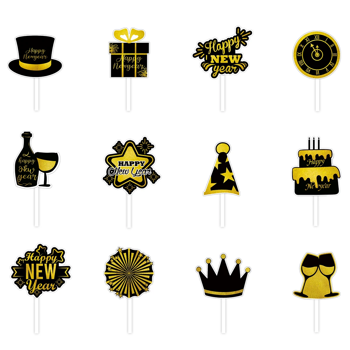 10 PCS JOYEUX Anniversaire Cupcake Toppers Hauts De Forme Gâteau Décor D'or EUR 6,16 - PicClick FR