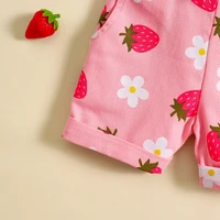 Salopette en denim pour bébés filles, vêtements pour enfants, pantalons pour tout-petits, combinaisons florales décontractées, shorts à bretelles, mode pour enfants, 1-6T 6