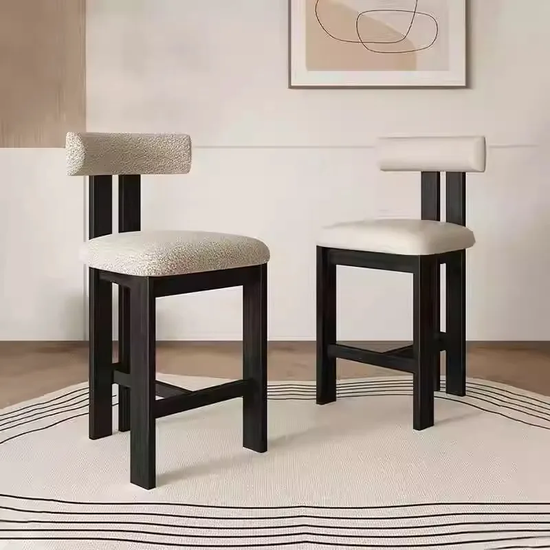 Nordic Solid Wood High Chairs Reception Soft Unique Lounge Bar Chairs Ergonomic Minimalist Restaurante Muebles Trendy Furniture