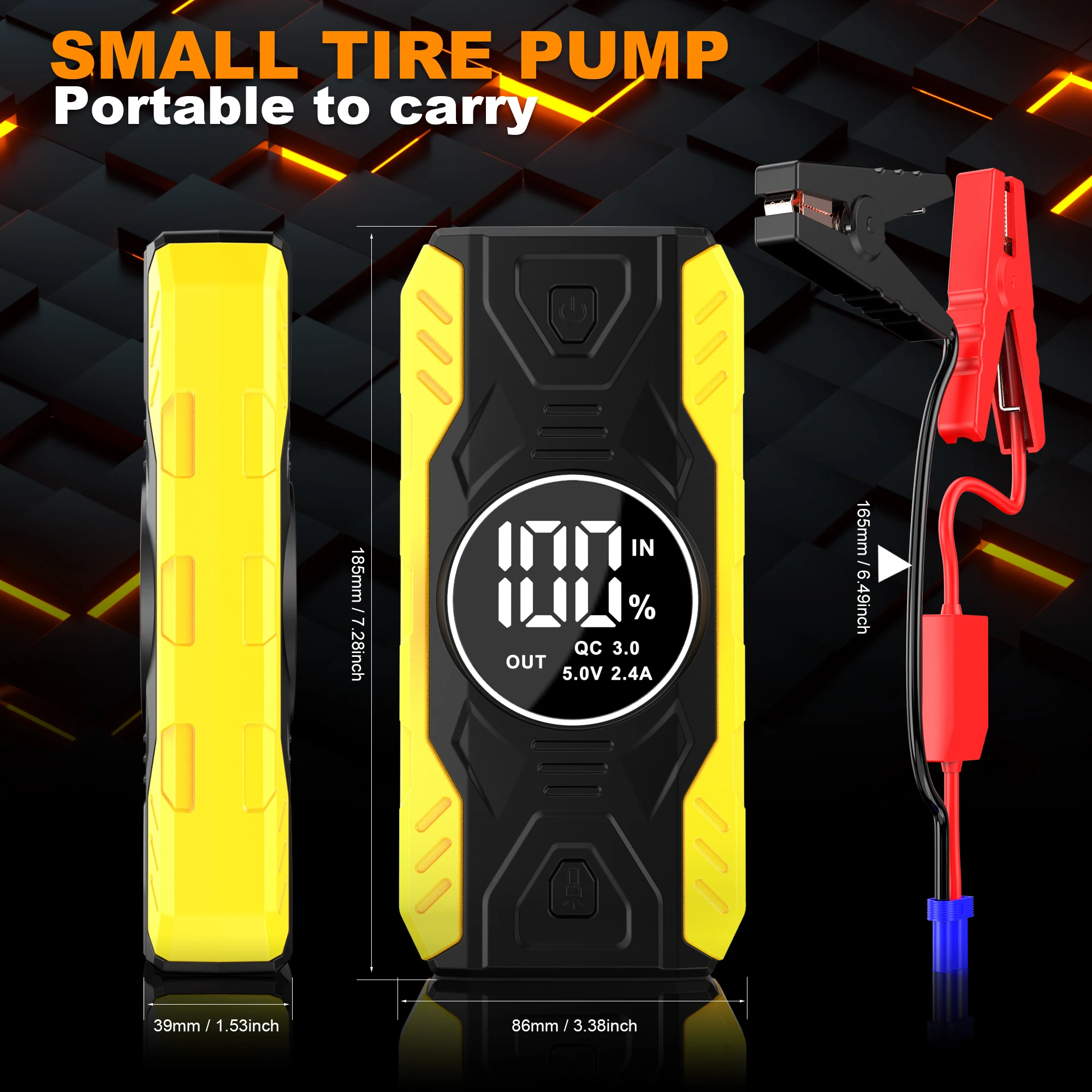 Car Jump Starter 2000A, 12V Emergency Jump Starter Battery Pack for Up to 6L Gas/4L Diesel Engine, Portable Battery Booster
