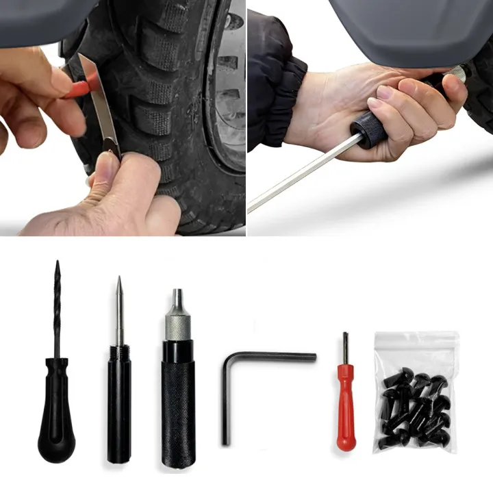 Car Motorcycle Tire Repair Plugger Tools Set Tire Wheel Repair Kit Mushroom Plug Probe Nozzle Dropshipping