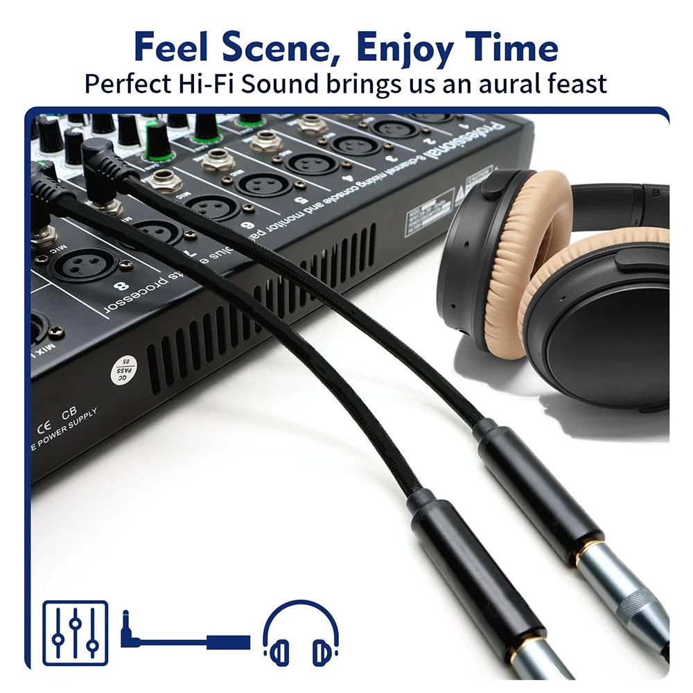 Right Angle 1/4 Inch Audio Extension Cord