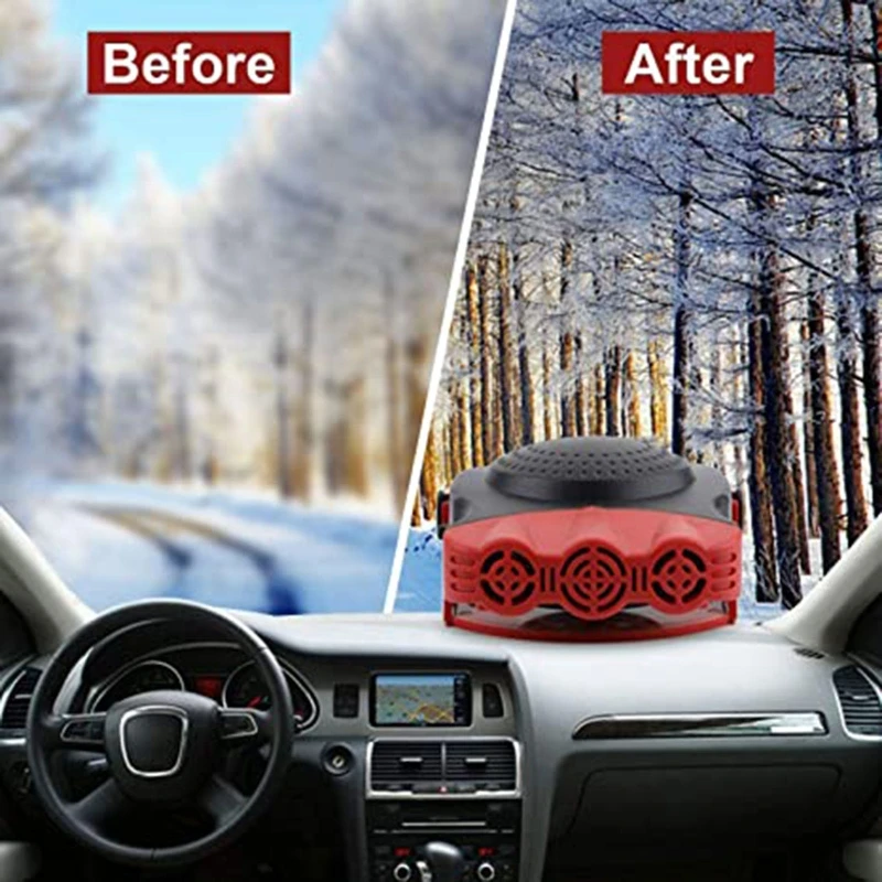 12V Car Heater Fast Heating Defrost Defogger 2 in 1 Windshield Defogger Winter Demister Fan Plug Into Cigarette Ligh