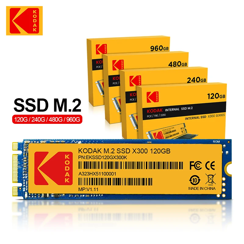 Disque Dur Interne SSD Kodak - 2.5", SATA 3.0 - Capacités 120Go/128Go/256Go/512Go/1To - Cache 1Go