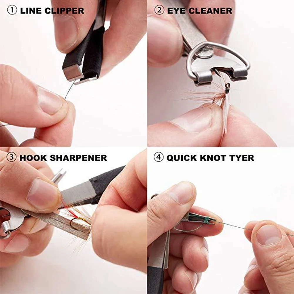 Fishing Tool Quick Knot Fast Tie Knotter Fly Tying Line Cutter Clipper  Nipper Line Scissors Pliers Retractor Tackle Accessories