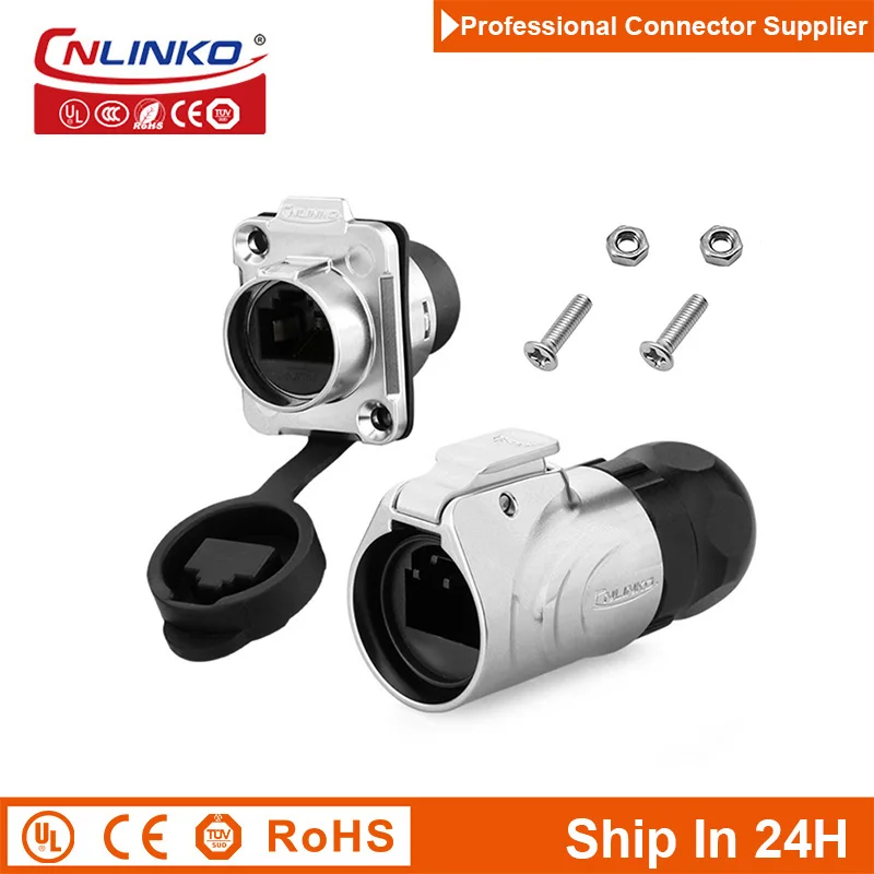 Cnlinko Lp16 Ethernet M16 à Prova Drjágua Cat5e Rj45 Conector do Painel de Sinal Tomada para Telefone Rádio Som Display Led Tela