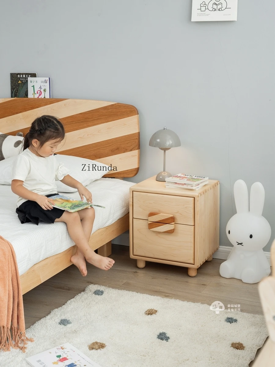 1All solid wood cottage children's bedside table bedroom bedside storage small cabinet