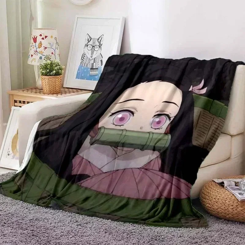 Kamado Nezuko Flannel Demon Slayer Blanket Washable Sofa Cover Hiking Picnic Fashionable Leisure Napping Throw Blankets 4