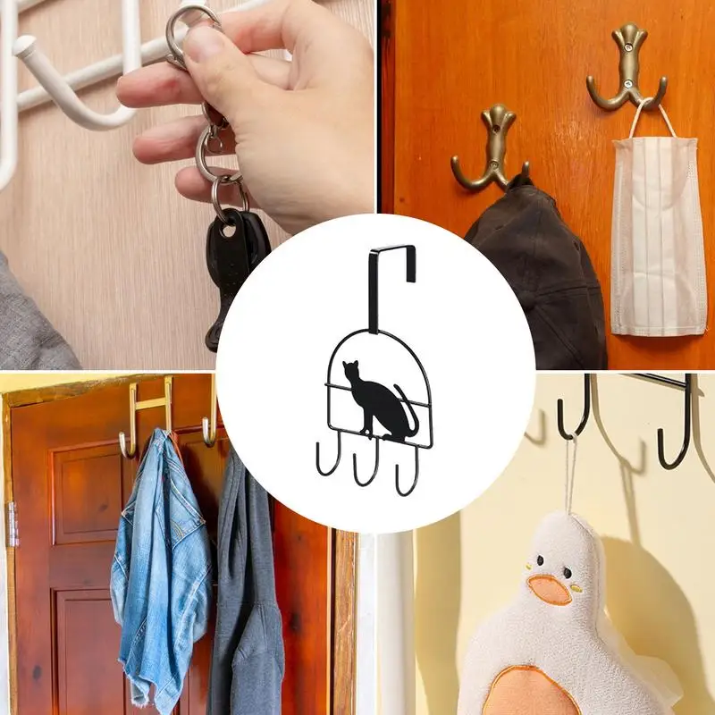 Hooks for Back of Door Metal Behind the Door Hooks Invisible Punch Free Closet Durable Towel Hanger for Bathroom Bedroom