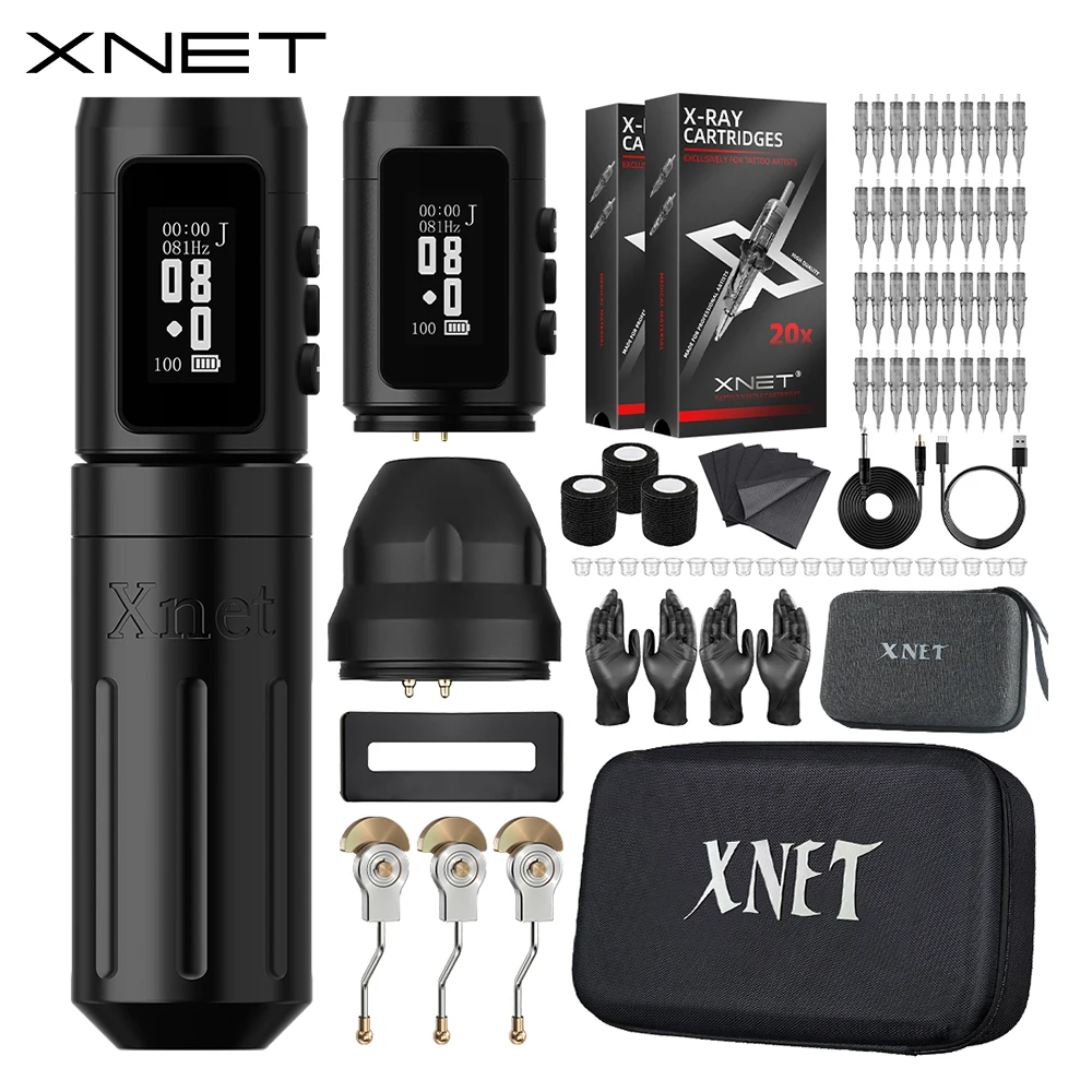 XNET Knight Wireless Tattoo Machine Kit penna rotante motore Coreless 1800mAh Power Stroke 3.5 4.0 4.2 4.5mm per tatuatori