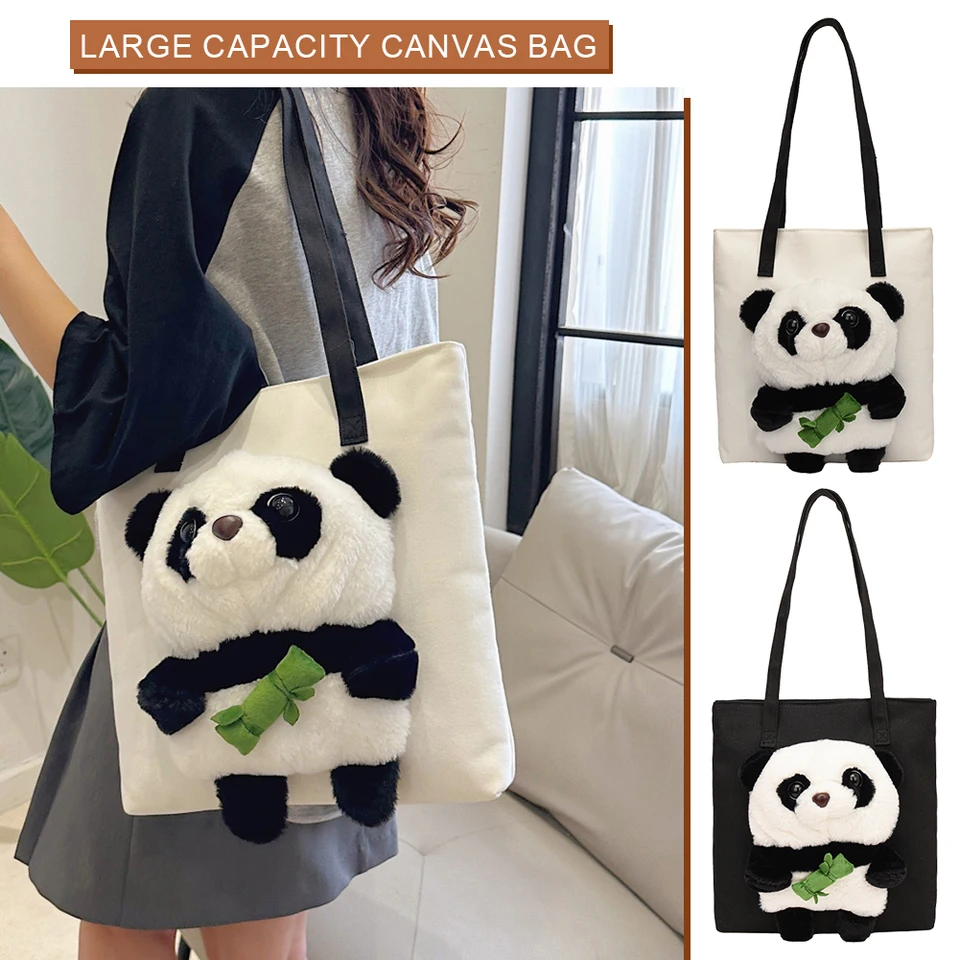 "A Girl Loves Pandas" Canvas Tote Bag - Personalized Funny Gift For Women & Animal Lovers