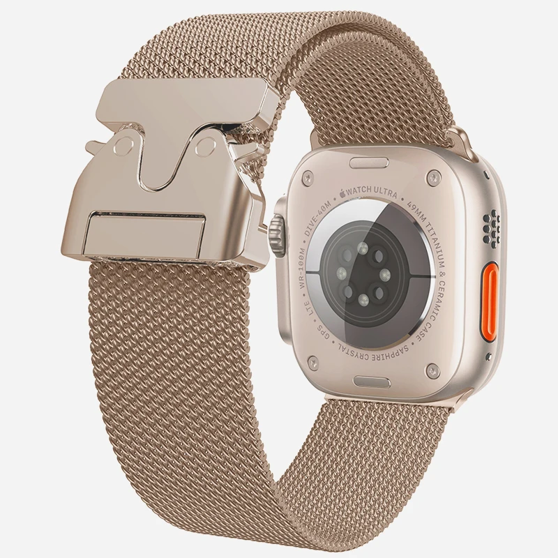 Correa de metal para Apple Watch de 42 mm a 46 mm, SE-10, 44 mm, 45 mm, 38/40/41 mm, pulsera de titanio para iWatch serie 9, 8, 7, 6, 5, 4, 3, Ultra 2, 49 mm