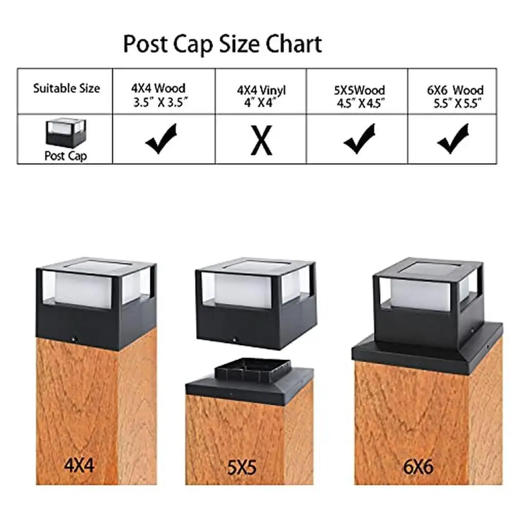 Outdoor Solar Fence Post Lights 10 Pack SMD LEDs Waterproof Decorative Garden Deck Lighting Sun-Powered Easy DIY Install Weather