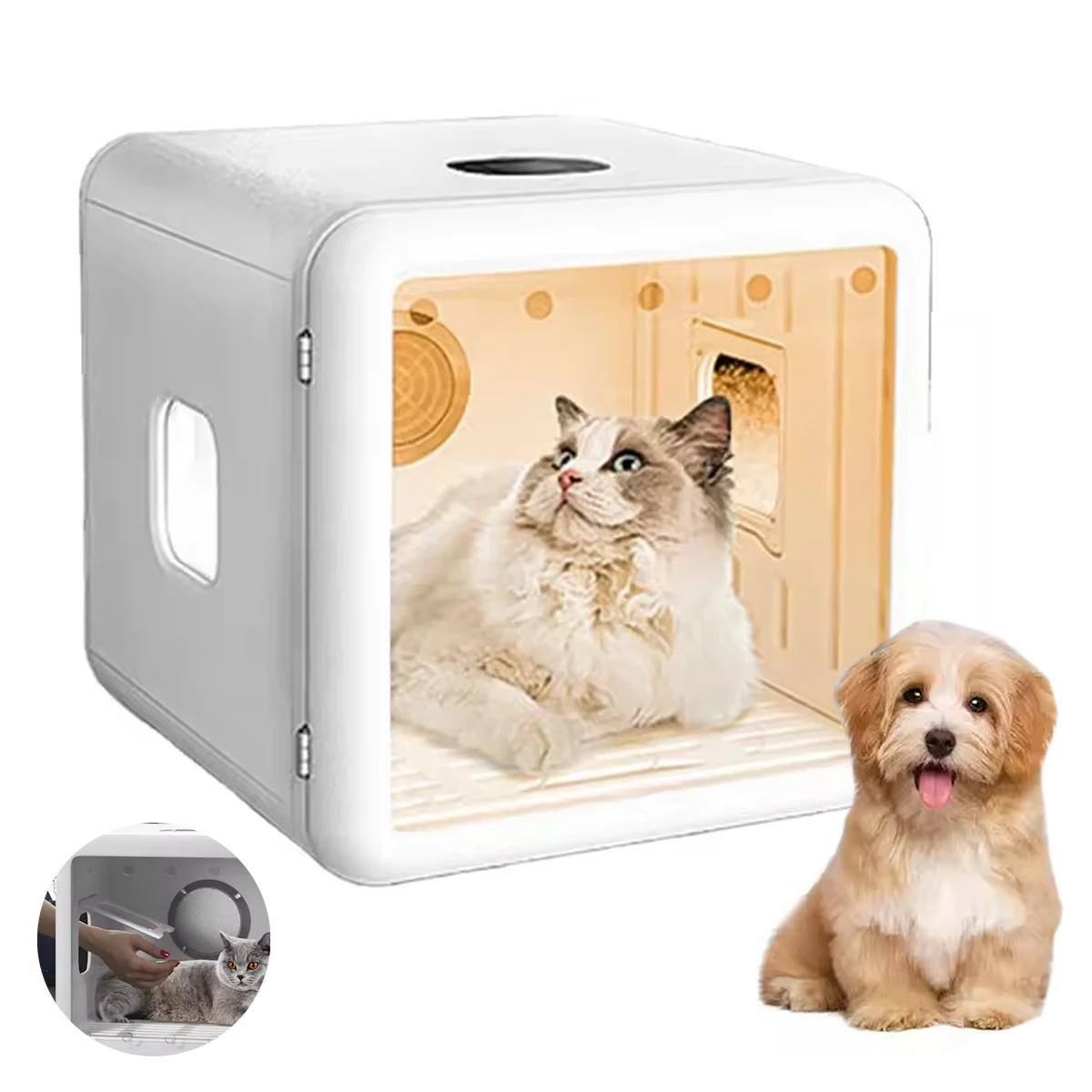1200W Noise Fast Pet Dryer Low & Efficient Smart Temperature Control Dogs Cats Dryer Box UV Ozone Sterilization Dog Accessories
