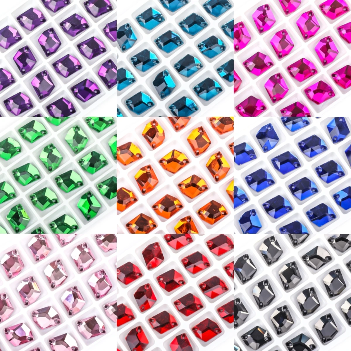 VC Sew-On AB Rhinestone Cosmic Flatback Glass Crystals for DIY Decoration and Embellishments