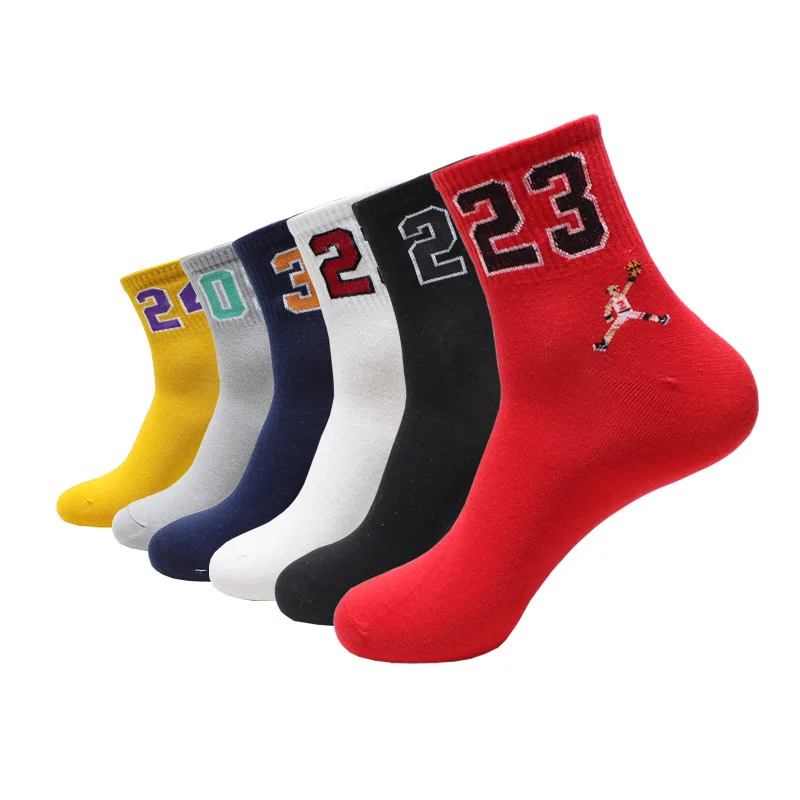 

High Quality Men Cotton Sport Socks Autumn Winter Fashion Designer Basketball Socks Men's And Male Solid Color Cool Sokken Socks