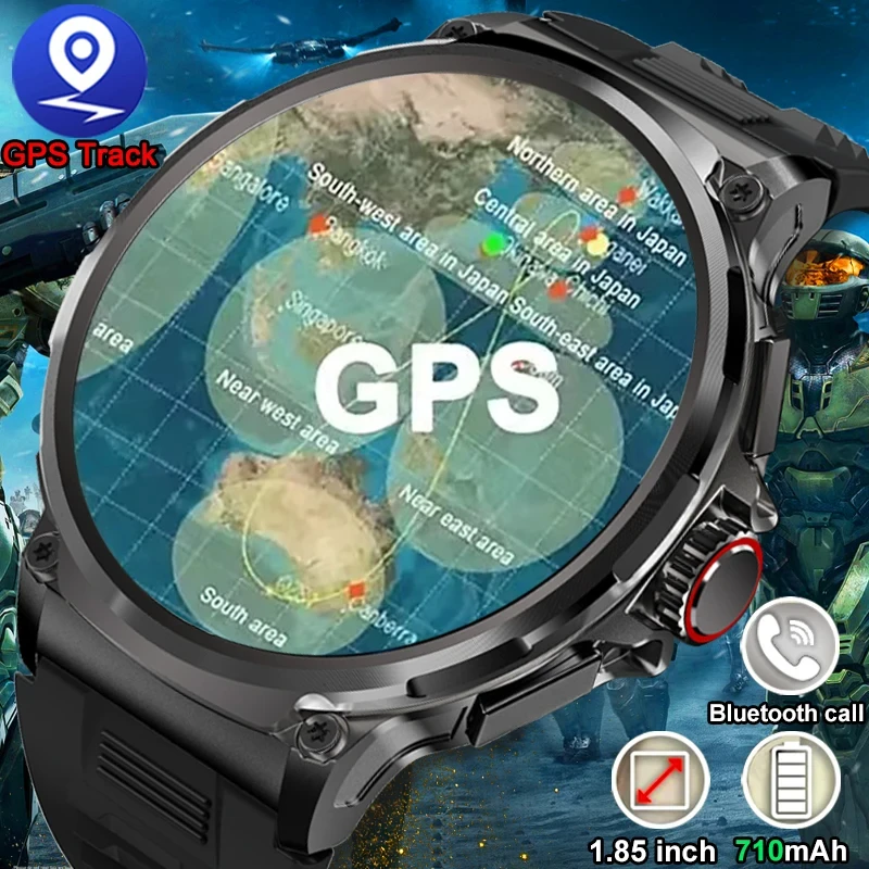 2026 New 710 mAh V69 1.85-inch Ultra HD 360*360 AMOLED Smart Watch Men GPS Bluetooth Call 100+ Sport Fitness IP68 smartwatch 1