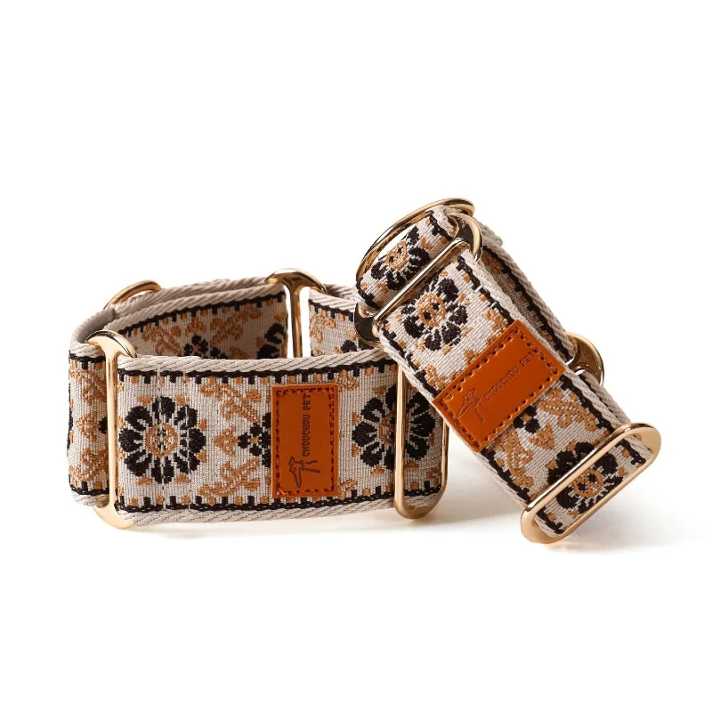 Ethnic Style Adjustable Martingale Dog Collar - Beautiful Design Accessory