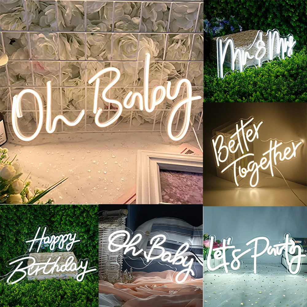 

Neon Light Sign Flex Led Letters Neon Lights With Transparent Acrylic For Birthday Wedding Party Kawaii Decoration