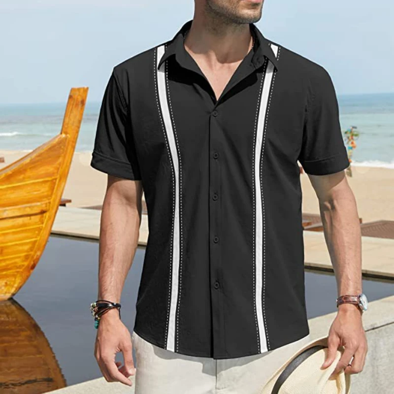 

High-end Casual Shirt for Men Vertical Tops Chemise Homme De Luxe Blusas Camisas De Hombre Ropa Quality Blouses Roupas Masculina