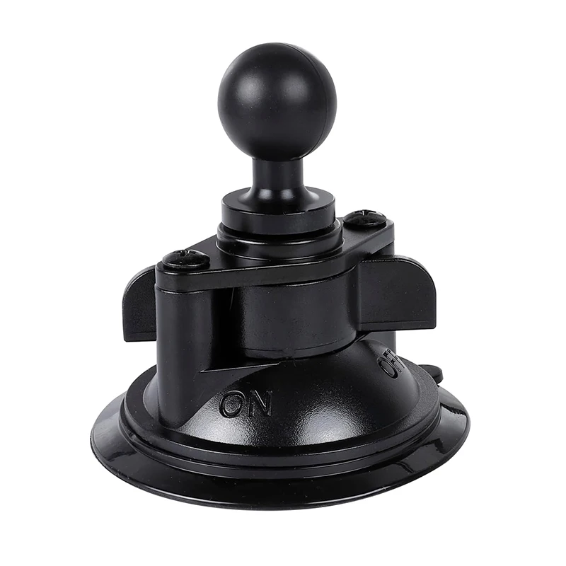 Vue rapprochée du support à ventouse avec rotule 25mm pour caméra GoPro, montrant la fixation à billes et la molette de serrage