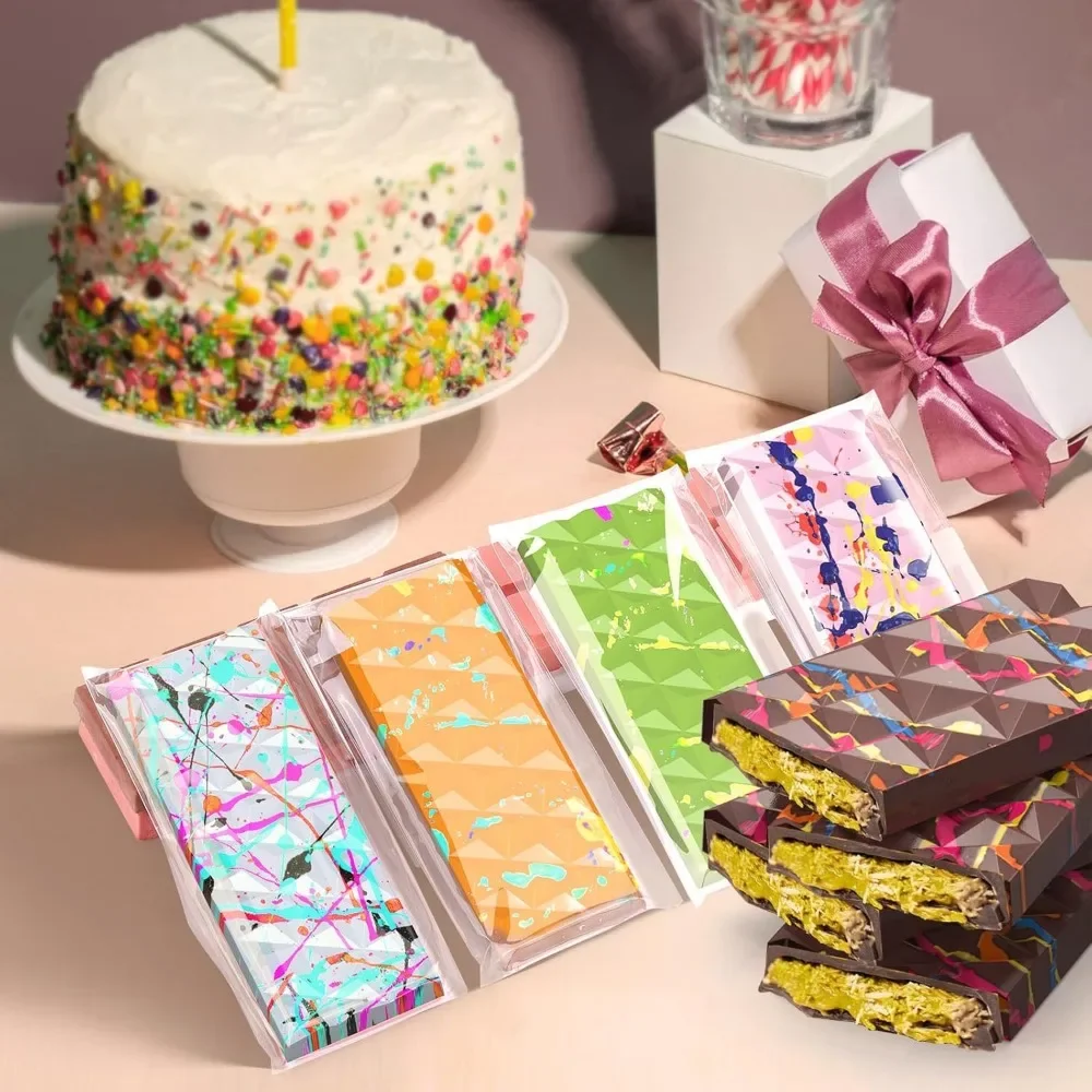 Silicone Chocolate Bar Mold for Making Fondant Coffee 6-hole Candy Mold Easy Release Non-Stick for Protein Energy Baking Mold