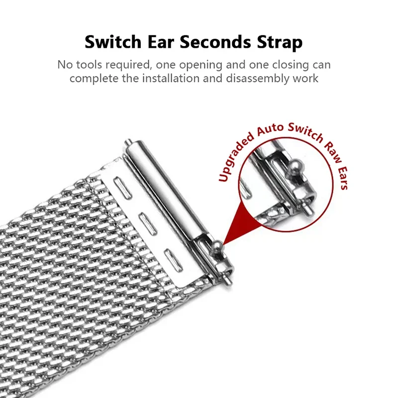 Sleek Milanese Loop Watch Band Bracelet - Quick Installation Accessory