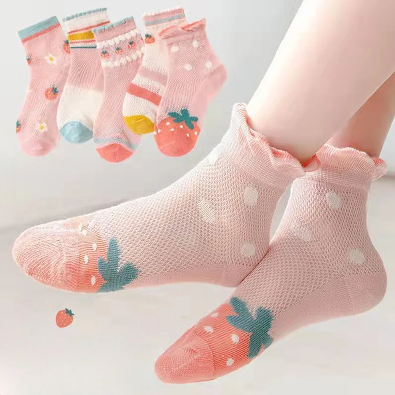 Children Socks 5Pairs/lot Girls Cotton Outdoor Travel Sports Socks Spring Summer Sports Clothes Accessories Childrens Socks