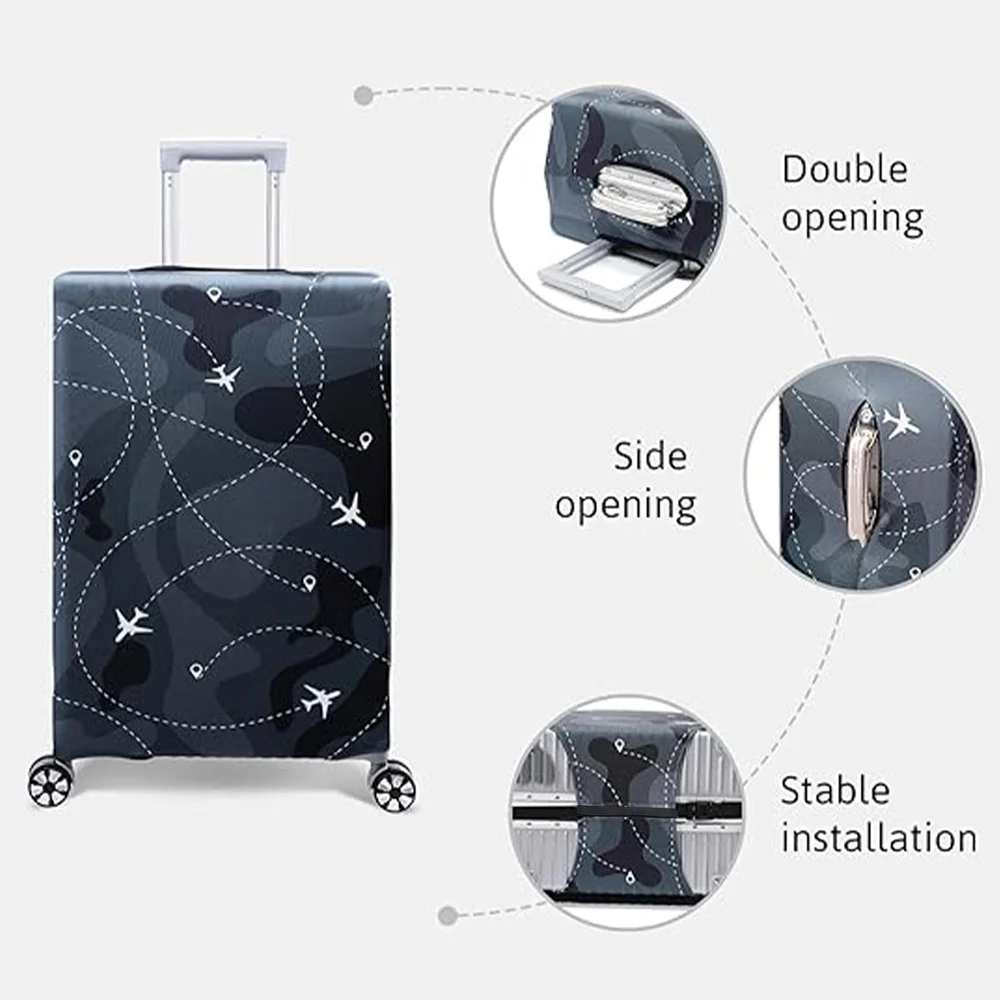 Travel Suitcase Cover Luggage Stretch Fabric Protective Covers Baggage Case Cove for 18-28 Inch Suitcases Text Series 3