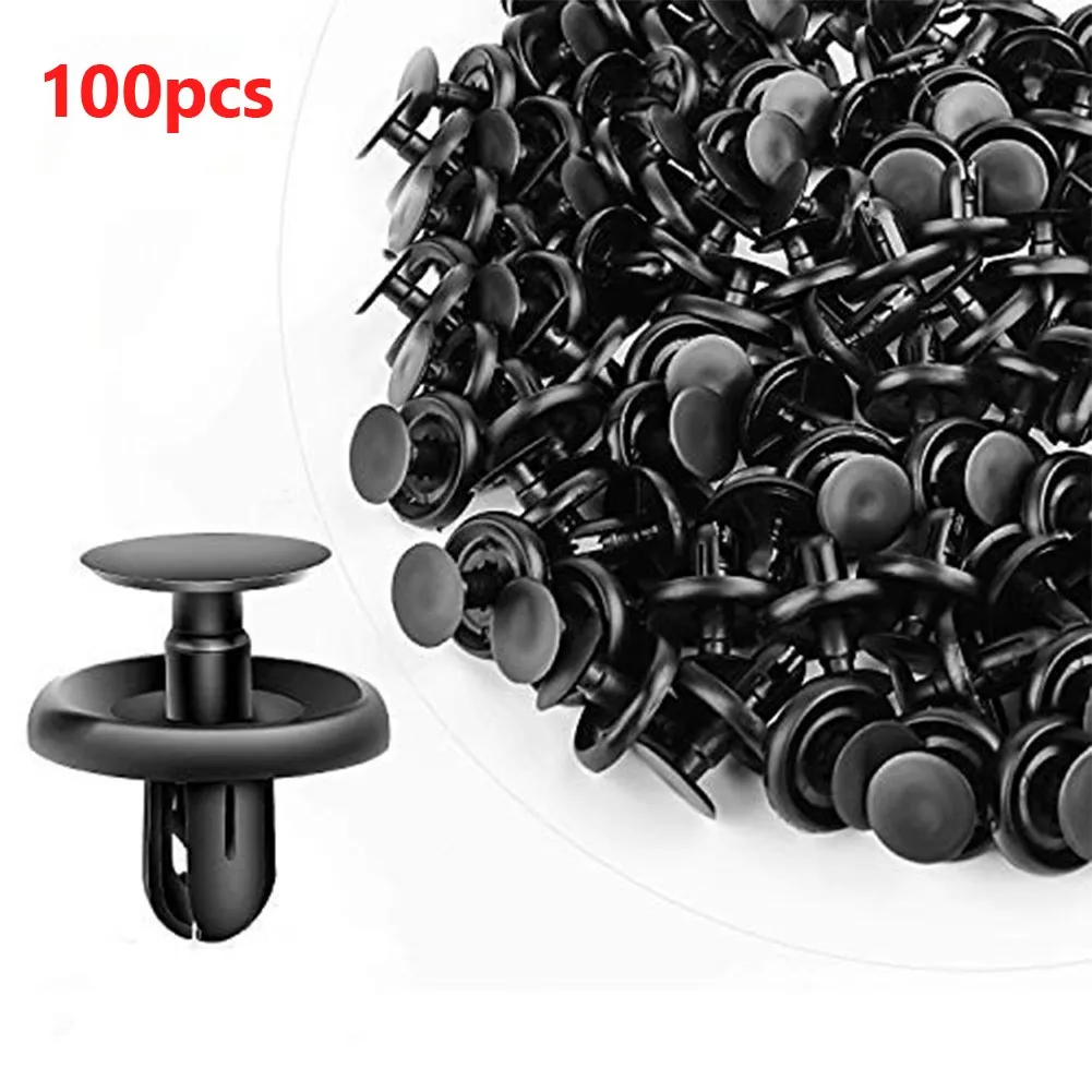 

100pcs Fender Rivets For Toyota Car Fasteners Trim Clips Bumper Black Plastic Retainer Clips Brand New And High Quality