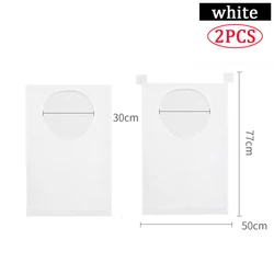 Foldable Mesh Laundry Bag with Wall Hook (White - 2pcs)